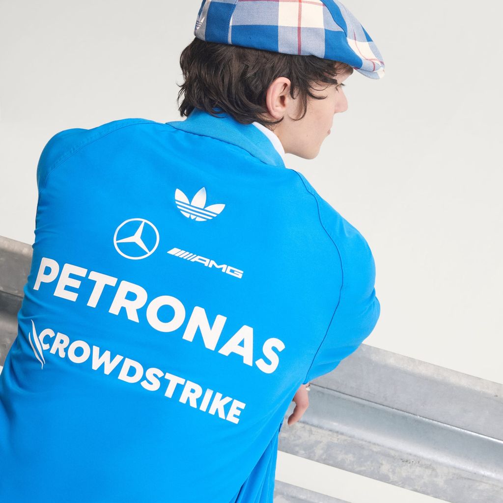 Adidas MERCEDES AMG Petronas Formula 1 TEAM BLUE WONDER DRIVER HARRINGTON JACKET KT5125