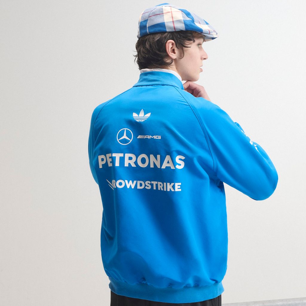 Adidas MERCEDES AMG Petronas Formula 1 TEAM BLUE WONDER DRIVER HARRINGTON JACKET KT5125