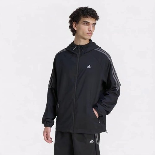 adidas Originals Striped Regular Windrunner Jacket Mens Black KE2665