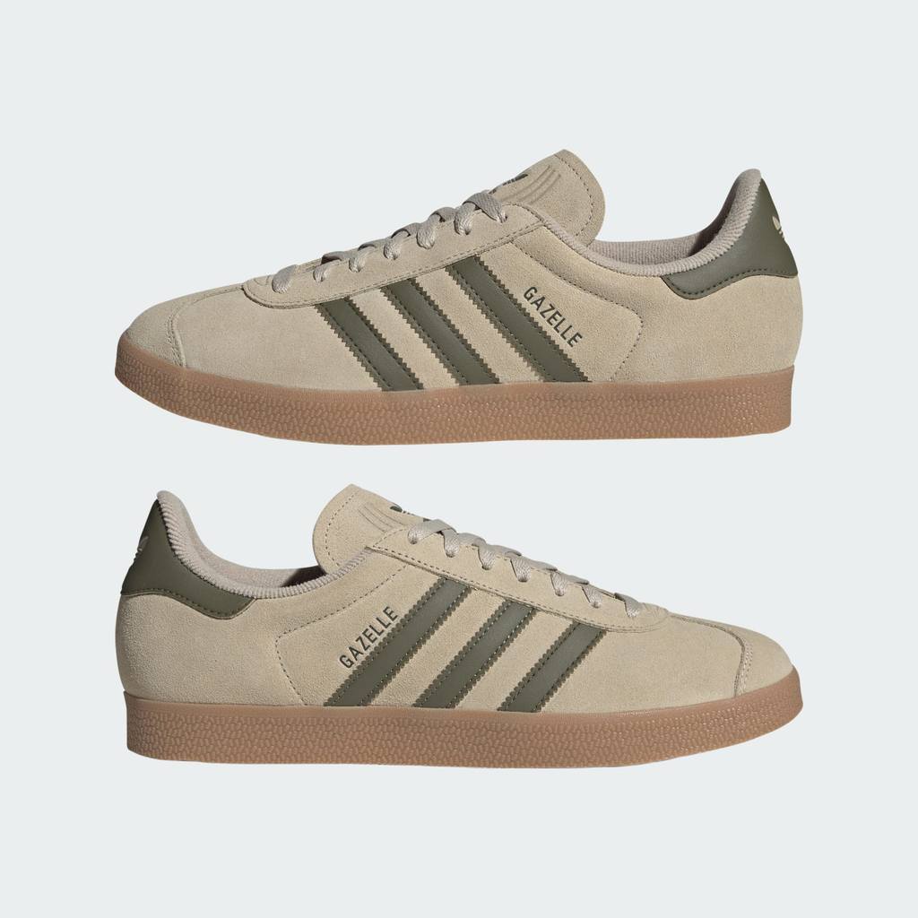 Adidas Gazelle Khaki Three Olive Strata Gum KJ7683