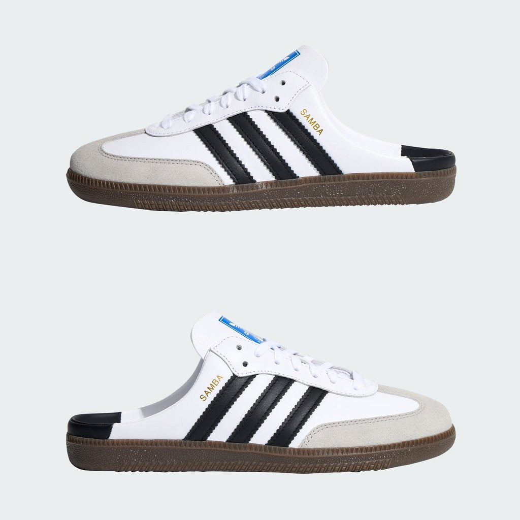 Adidas Samba OG Mule Cloud White Core Black Gold Metallic LB3814