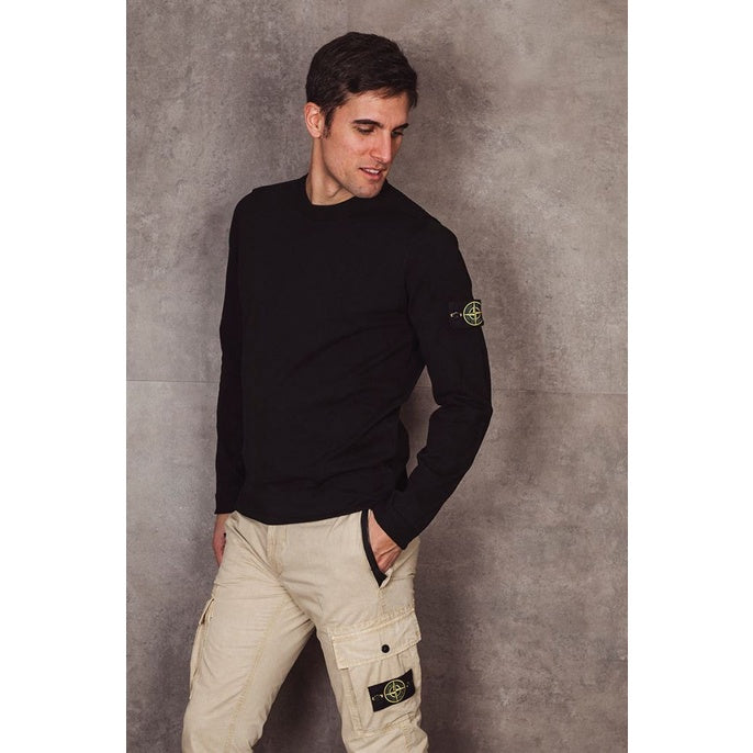 Stone Island 532B9 Black Cotton Sweater ORIGINAL