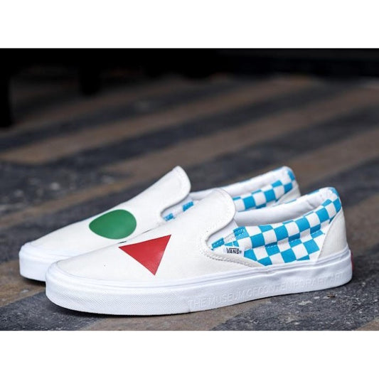 Vans Slip On X MOCA Logo Cyan White ORIGINAL