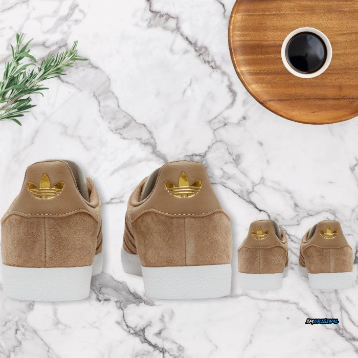 Adidas Gazelle OG Tan Whitesole Gold Metallic ORIGINAL