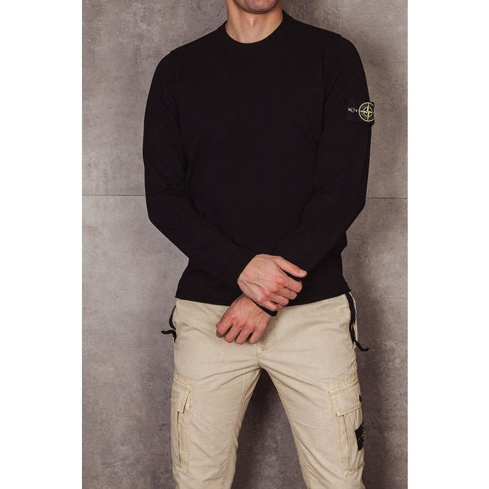 Stone Island 532B9 Black Cotton Sweater ORIGINAL