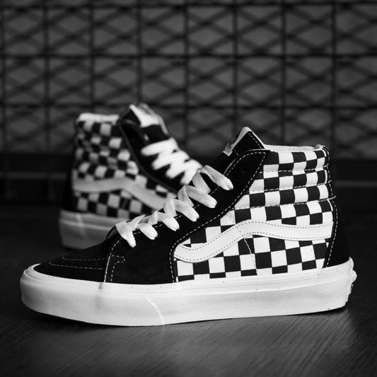 Vans Sk8 Hi Classic Checkerboard Black White