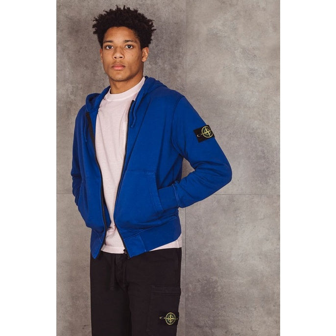 Stone Island Bright Blue Garment Dyed Cotton Sweatshirt ORIGINAL 64251