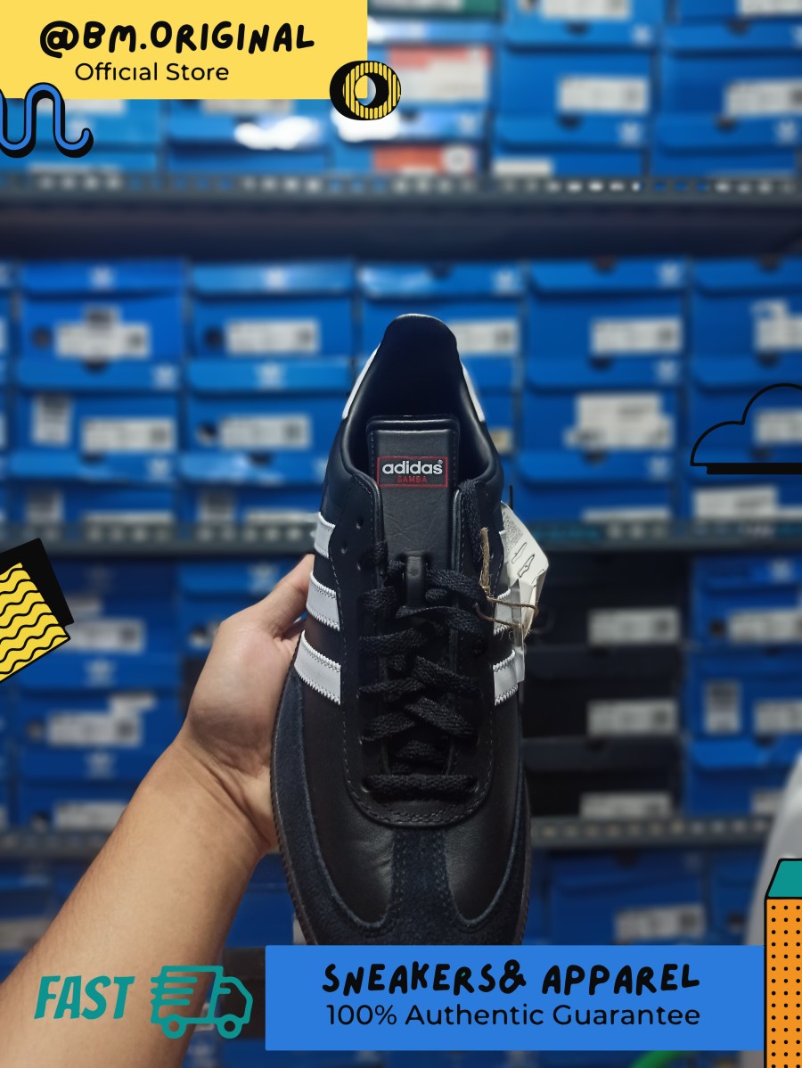Adidas Samba LC Black White Core Black Leather ORIGINAL 19000