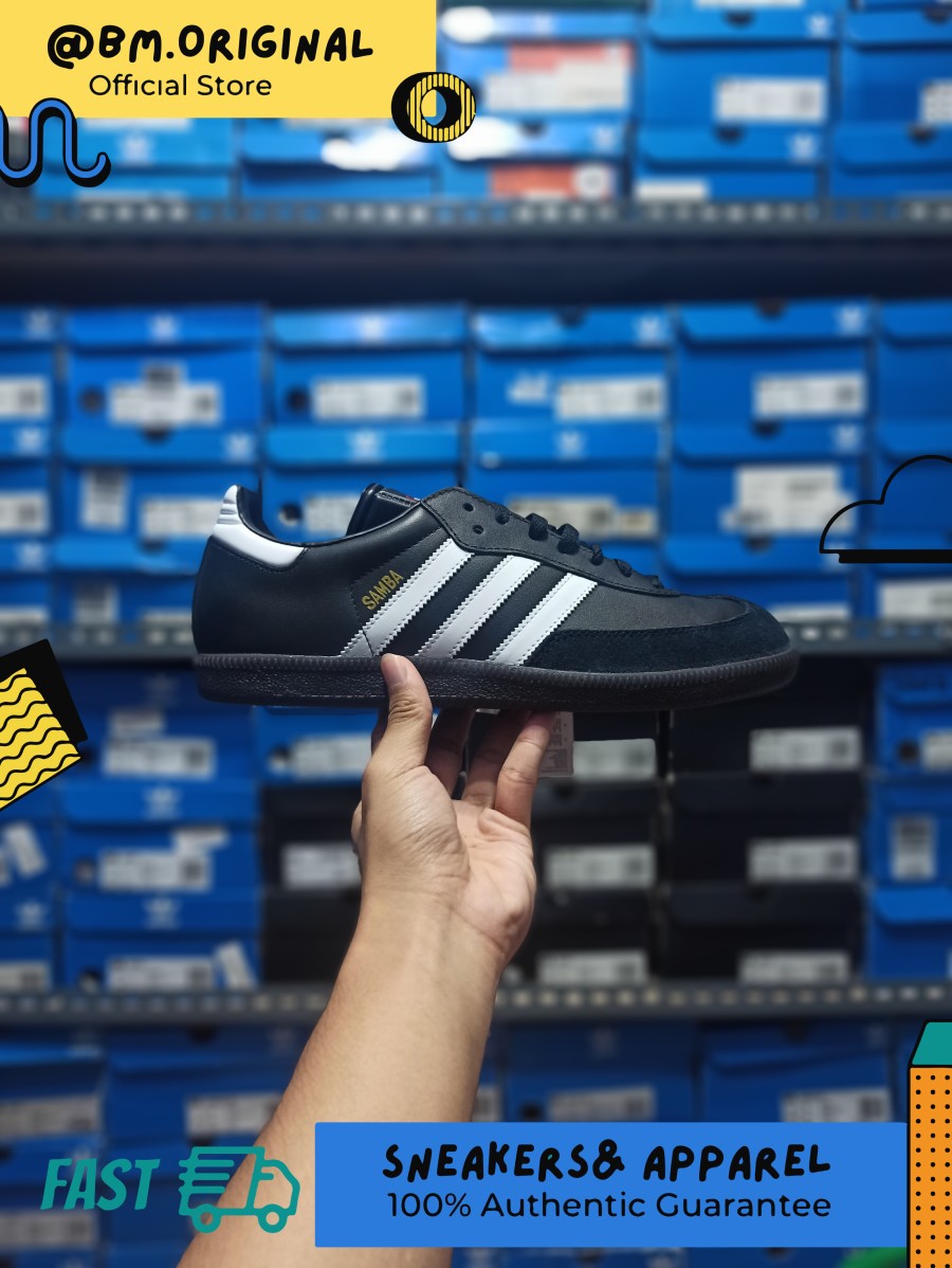Adidas Samba LC Black White Core Black Leather ORIGINAL 19000