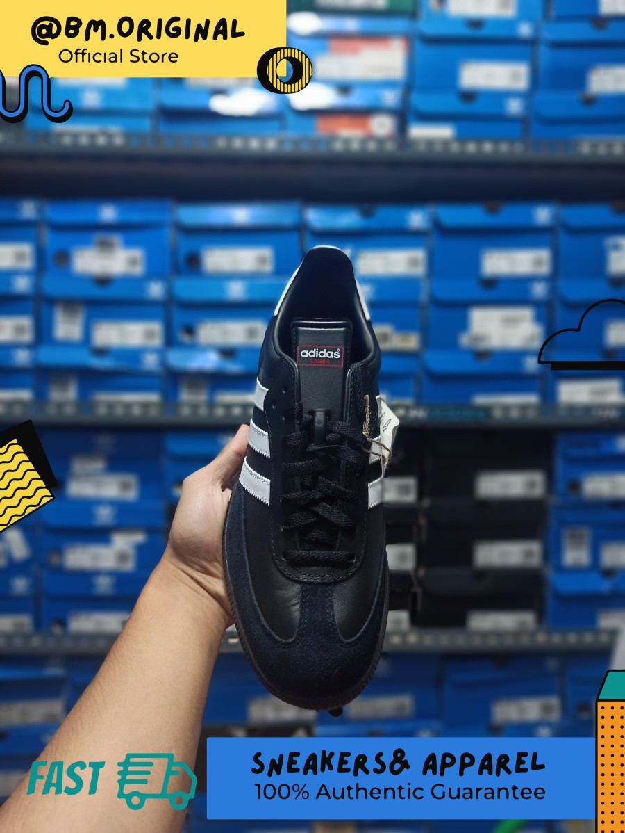 Adidas Samba LC Black White Core Black Leather ORIGINAL 19000