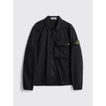 STONE ISLAND GD BRUSHED COTTON ZIP OVERSHIRT BLACK