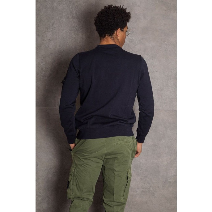 Stone Island Sweater 540B2 Navy Blue Soft Cotton