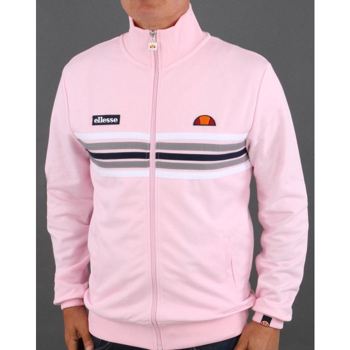 ELLESSE 5 STRIPE TRACK TOP PINK 80s Casual ORIGINAL