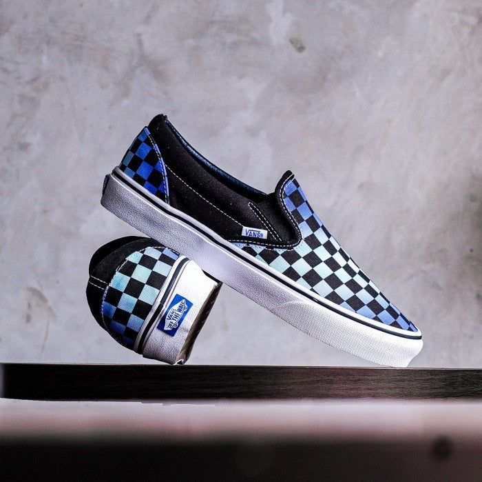 Vans Slip On Checkerboard Gradient Blue