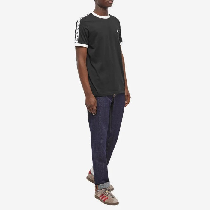FRED PERRY TAPED RINGER TEE BLACK M6347