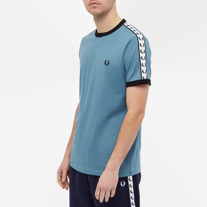 Fred Perry Taped Ringer Tee Ash Blue M6347