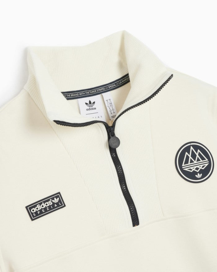 Adidas Bellshill SPZL Half zip Sweatshirt Off White IC0124