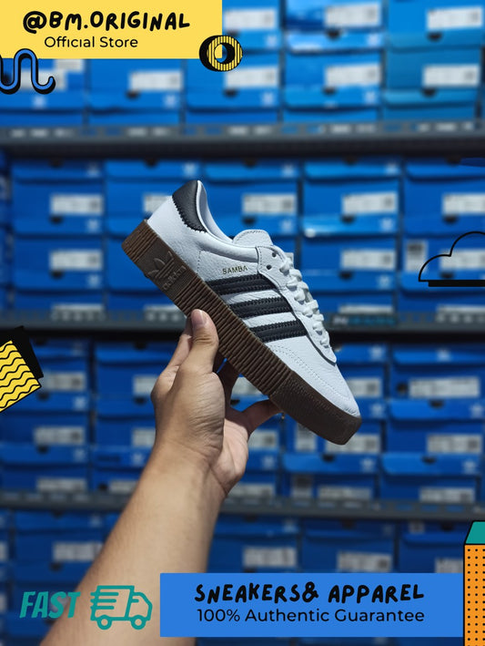 Adidas Sambarose White Black Blue Bird AQ1134