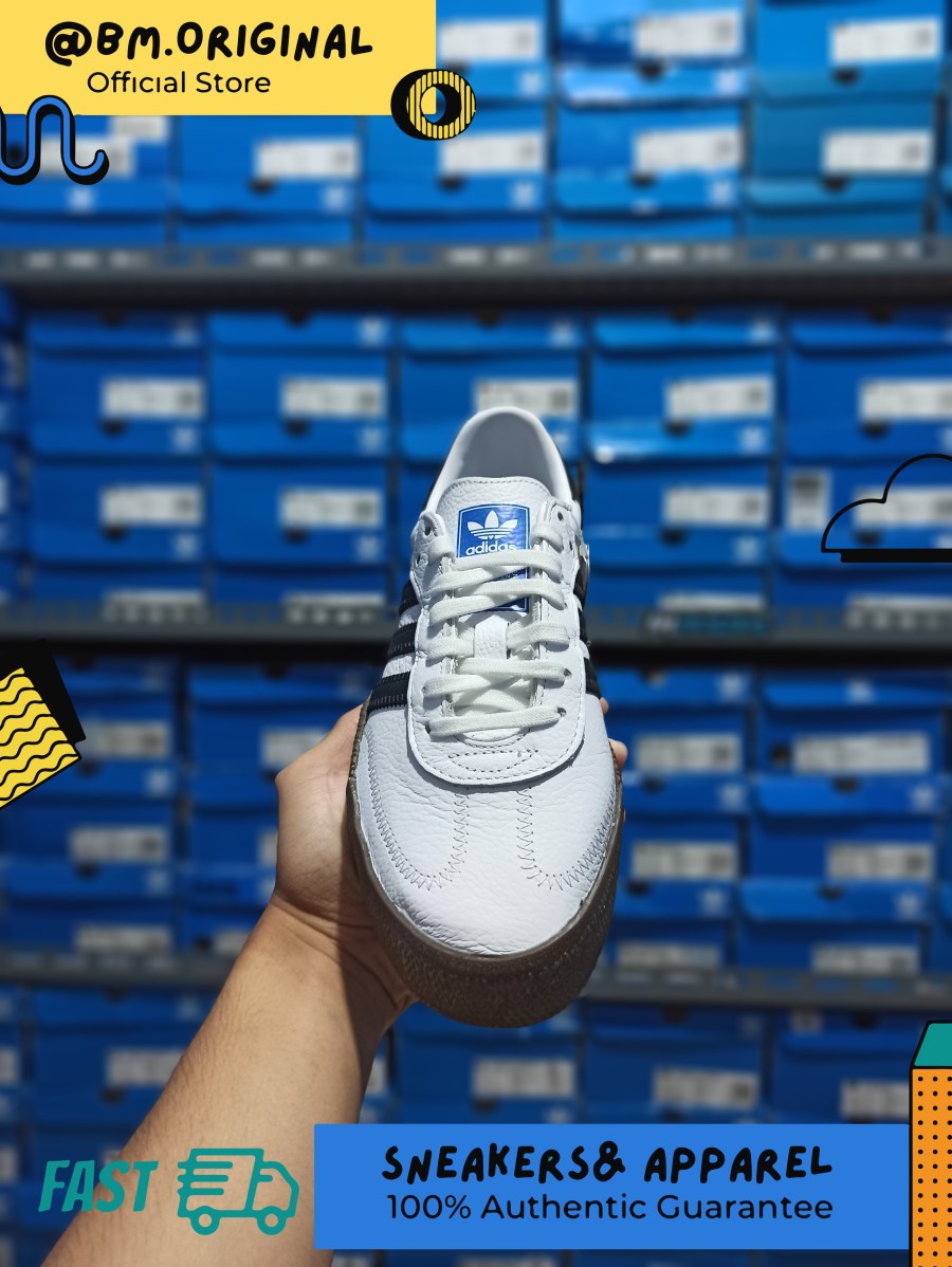 Adidas Sambarose White Black Blue Bird AQ1134