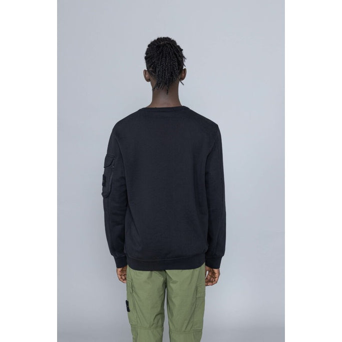 Stone Island Crewneck Sweatshirt Pocket Sleeve Black 761561151 V0029