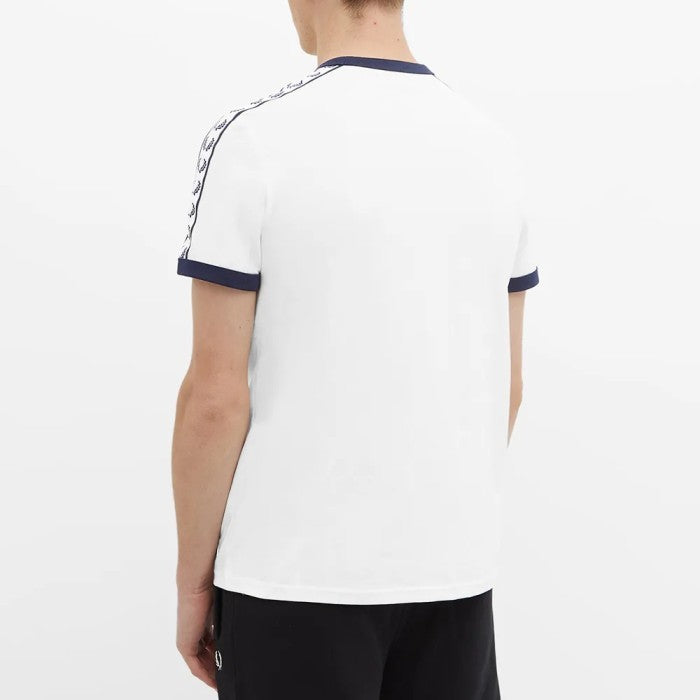 Fred Perry Taped Ringer Tee Snow White M6347