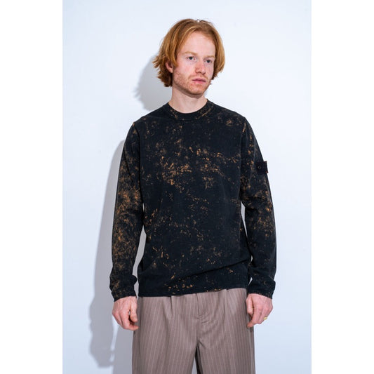 STONE ISLAND PURE COTTON KNIT Off Dye Black ORIGINAL MO7615555D9-V0029