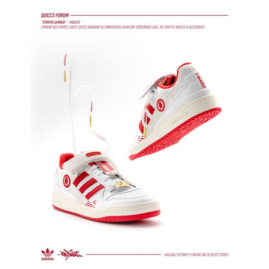 Quiccs x adidas Forum Low TEQ63 White Red Scarlett Original GW3493