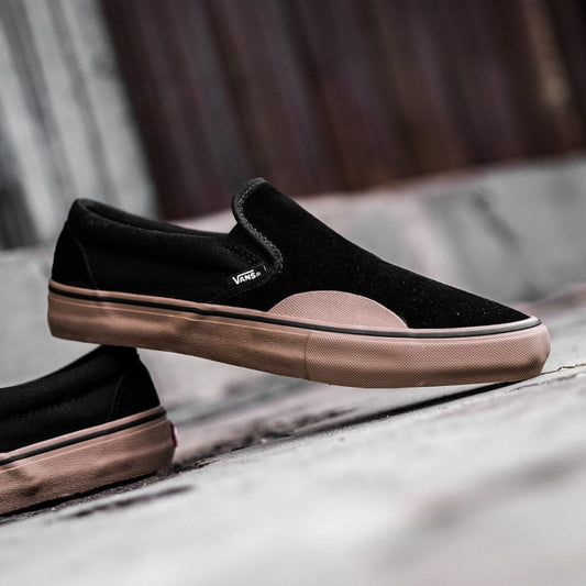 Vans Slip On Pro Black Suede Gum Sole ORIGINAL