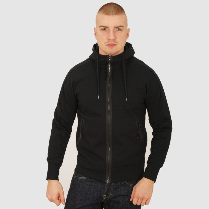 CP COMPANY DIAGONAL FLEECE GOGGLE SWEATSHIRT BLACK