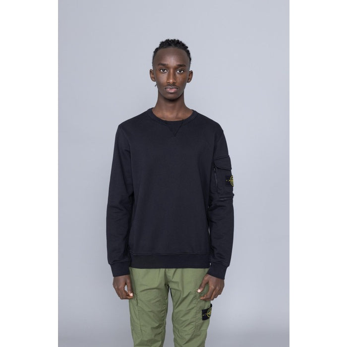 Stone Island Crewneck Sweatshirt Pocket Sleeve Black 761561151 V0029