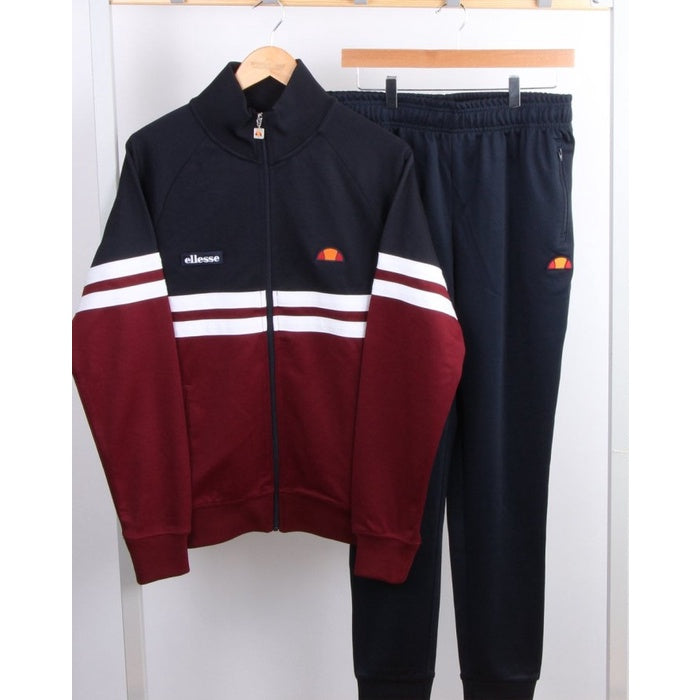 ELLESSE RIMINI TRACK TOP NAVY BURGUNDY 80s Casual ORIGINAL