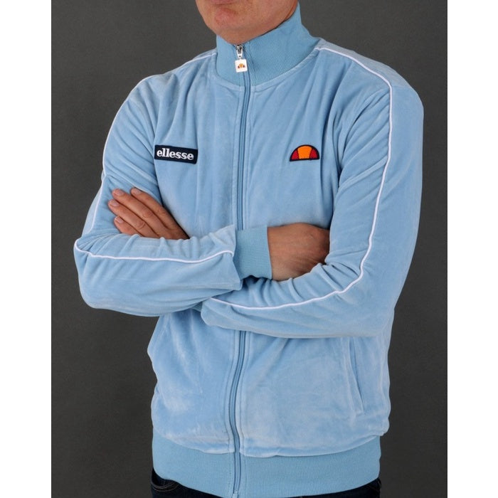 ELLESSE VELOUR PIPING TRACK TOP SKY BLUE 80s Casual ORIGINAL