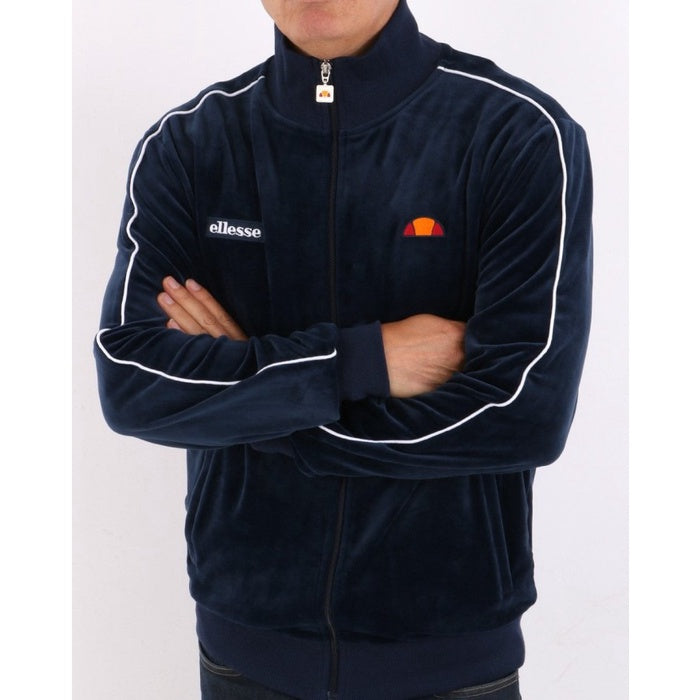 ELLESSE VELOUR PIPING TRACK TOP NAVY 80s Casual ORIGINAL