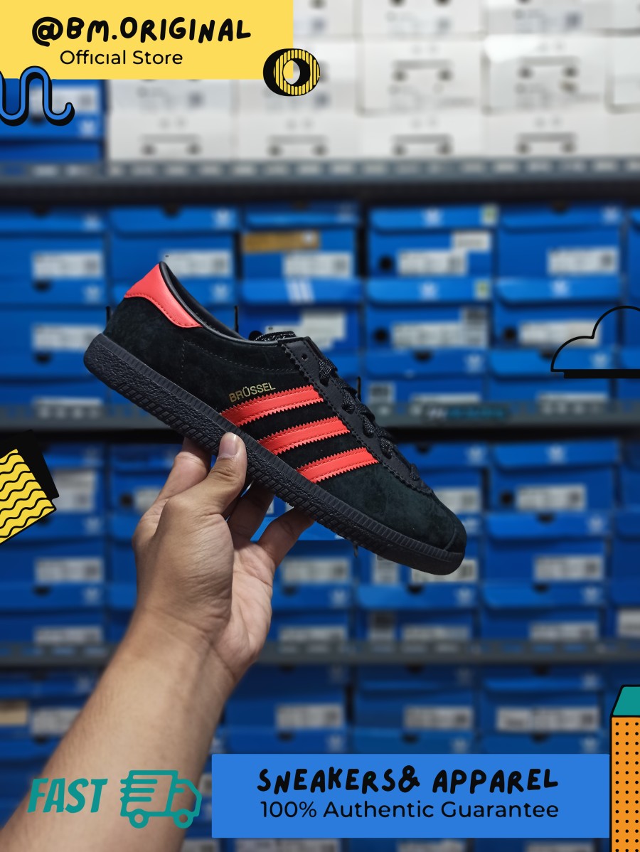 Adidas Brussel City Series Core Black Bright Red ORIGINAL GZ2044 BM STORE ORIGINAL FOOTWEAR