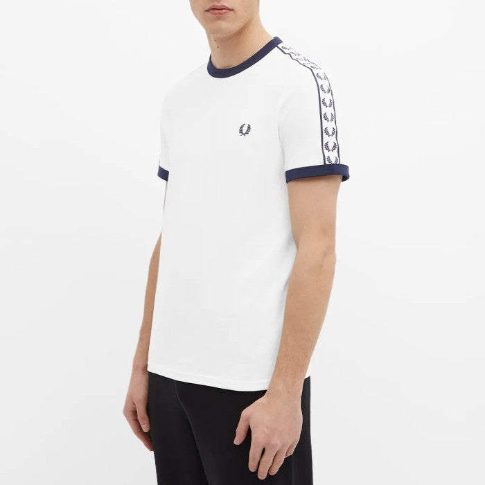 Fred Perry Taped Ringer Tee Snow White M6347