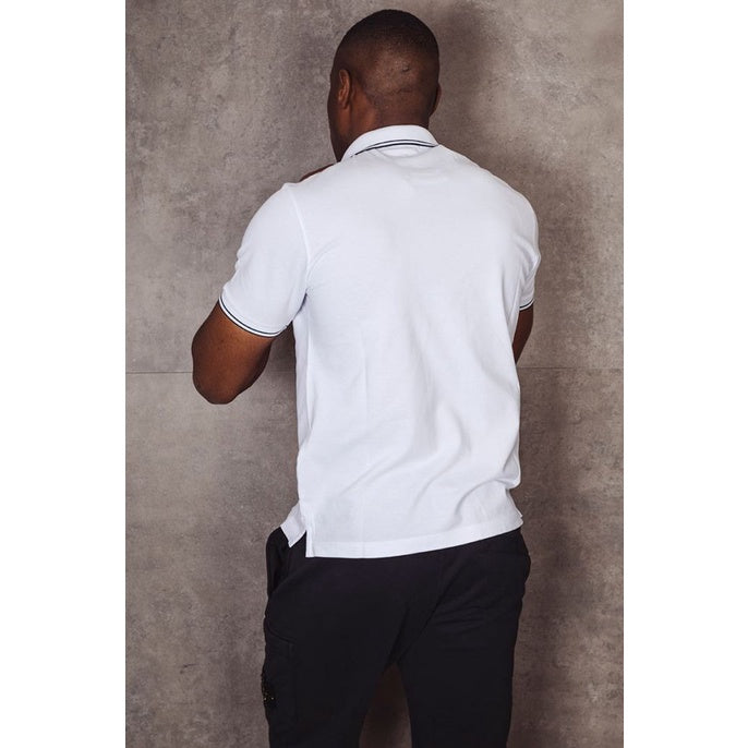 Stone Island 22S18 Stretch Piquè Polo Shirt White ORIGINAL