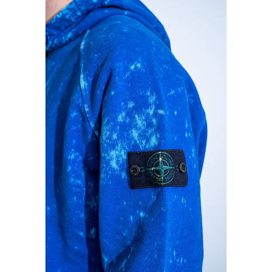 STONE ISLAND HOODED SWEATER Off Mid Blue ORIGINAL MO761561338-V0046