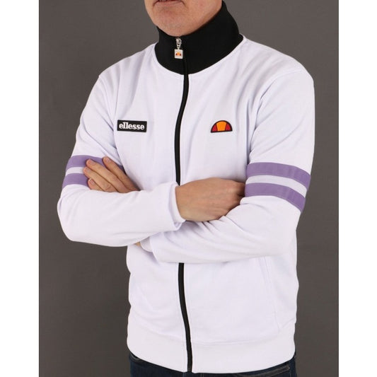 ELLESSE ROMA TRACK TOP WHITE LILAC BLACK 80s Casual ORIGINAL