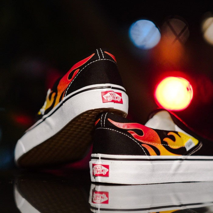 Vans Slip On Flame Black / True White ORIGINAL