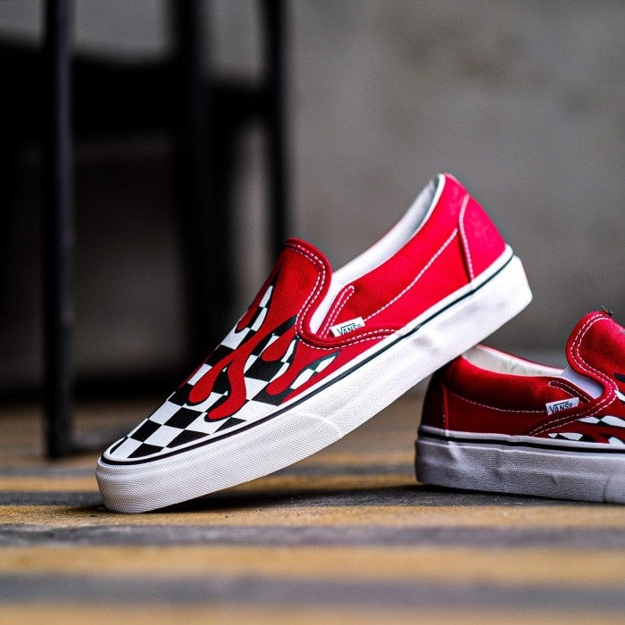 Vans Slip On Checkerboard Flame Red ORIGINAL