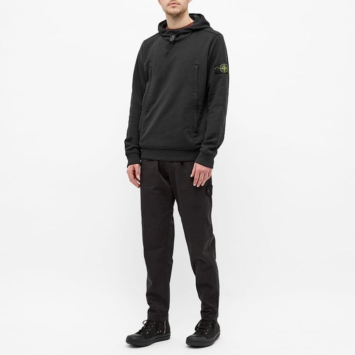 Stone Island Pop Over Hooded Black