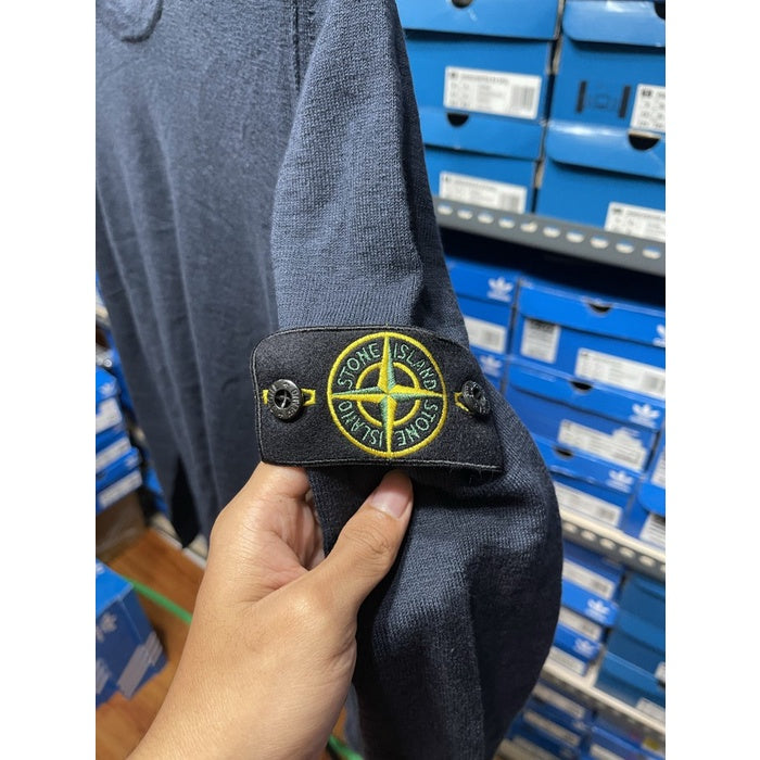 Stone Island Fineknit Logo Patch Jumper Navy ORIGINAL 7415502B0
