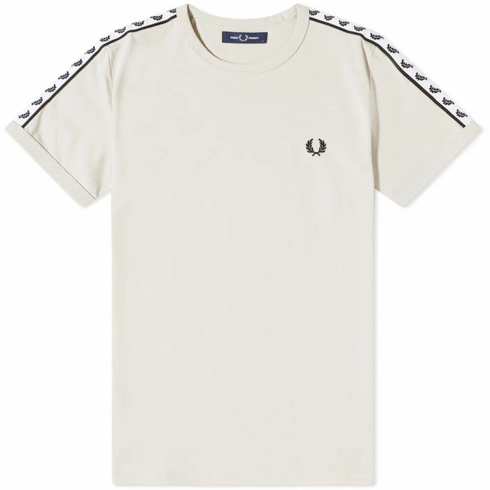 Fred Perry Taped Ringer Tee Ecru White M6347