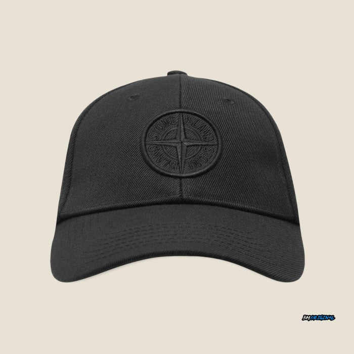 STONE ISLAND Cotton Rep Cap Black ORIGINAL