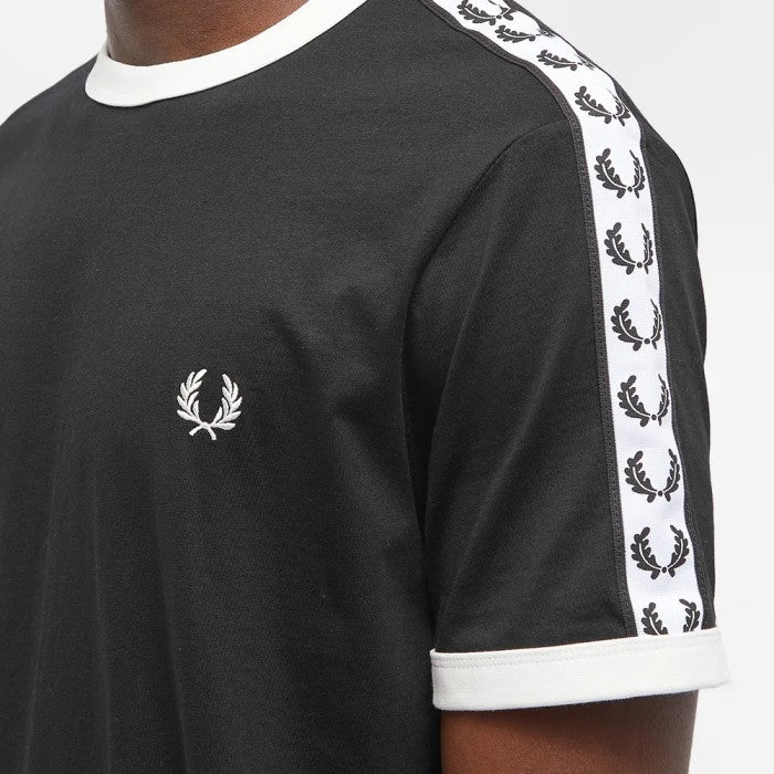 FRED PERRY TAPED RINGER TEE BLACK M6347