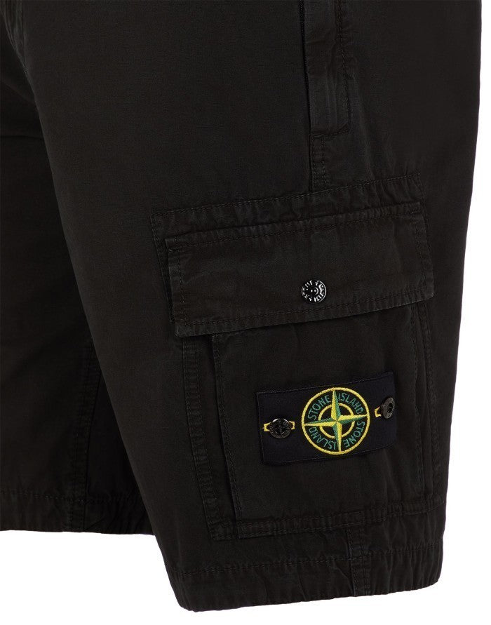Stone Island L11WA Bermuda Brushed Cotton Canvas Black V0129