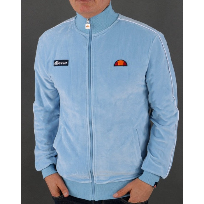 ELLESSE VELOUR PIPING TRACK TOP SKY BLUE 80s Casual ORIGINAL
