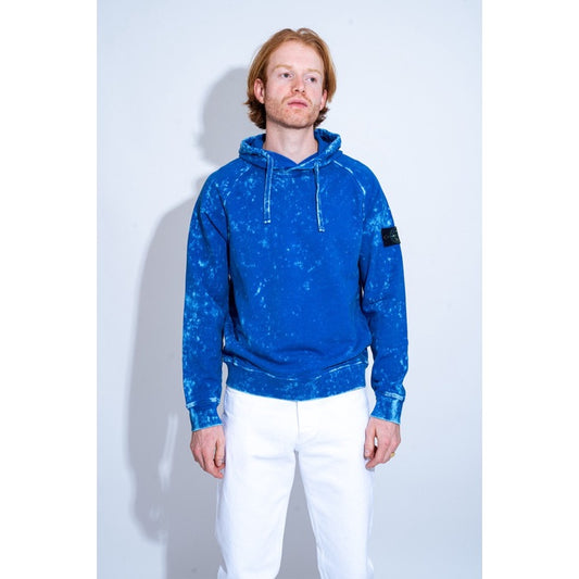 STONE ISLAND HOODED SWEATER Off Mid Blue ORIGINAL MO761561338-V0046