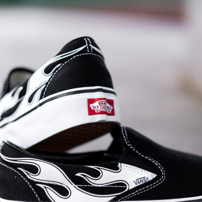 Vans Slip On Flame Black White