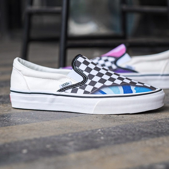 Vans Slip On X Custome Burnt Multicolored Checkered White ORIGINAL